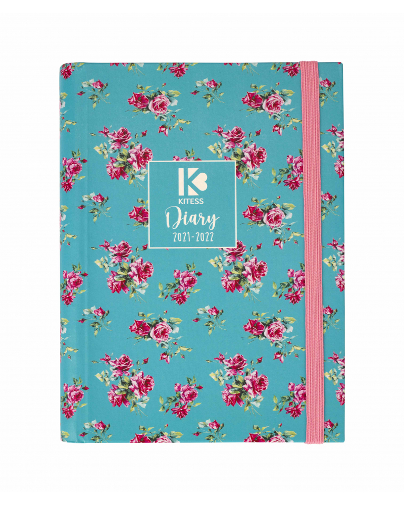 16 Month Diary Planner Roses Blue